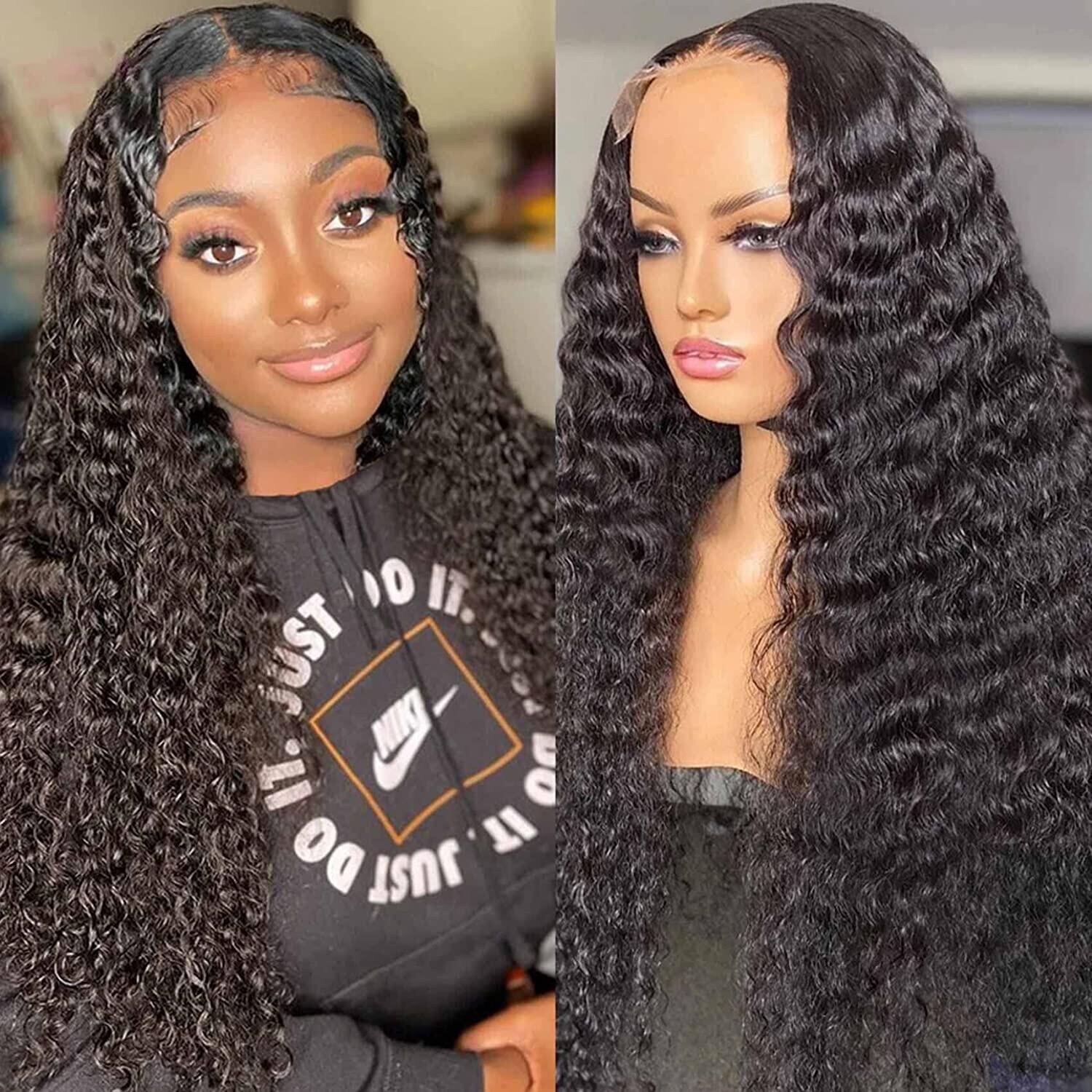 13x4 HD Deep Wave Frontal Wig 13x6 Lace Front Human..